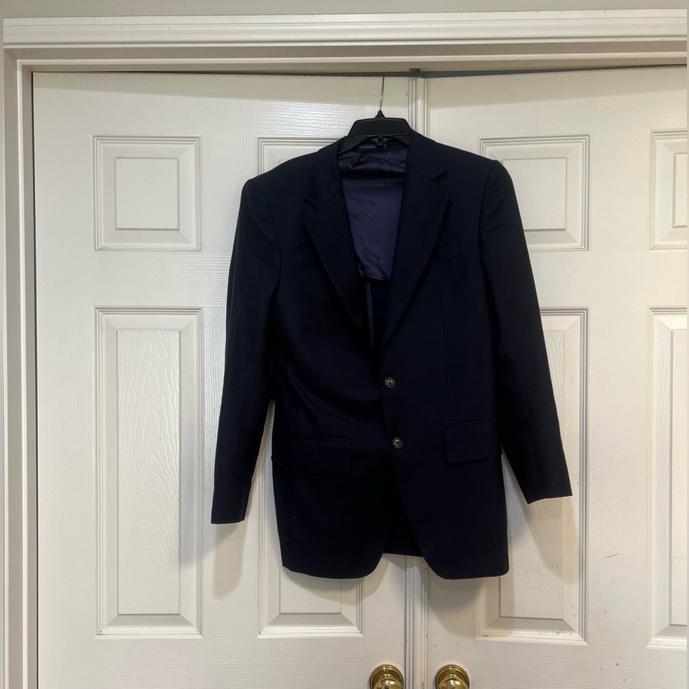 Suitsupply Men’s Size 46 Extra Slim Solid Pure Blue Blazer Cupro Hand Stitch